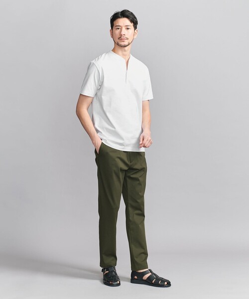 【関税込み】We11done グリーン コットン ヘンリーネック グッドウェア GOODWEAR USAコットン ヘンリーネック ロング