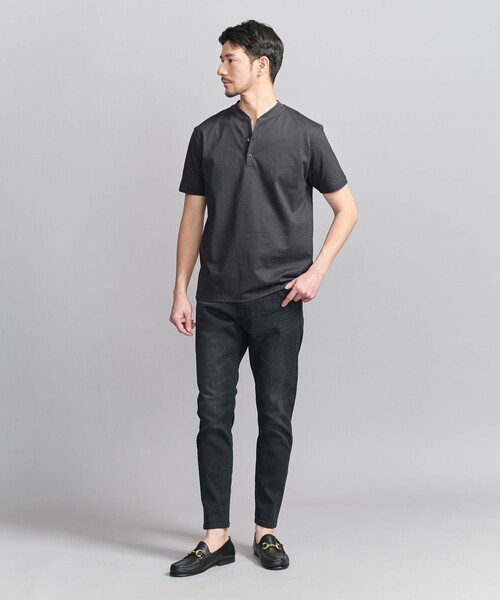 BEAUTY&YOUTH UNITED ARROWS(ビューティーアンドユースユナイテッドアローズ)の「【WEB限定 WARDROBE SMART】クリア ガスコットン ヘンリーネック カットソー【抗菌・防臭】(Tシャツ/カットソー・メンズ・ブラック/ダークグレー/ホワイト・S/M/L/XL)」の15枚目の写真