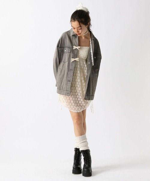 FOREVER 21(フォーエバー トゥエンティーワン)の「【2025SS】加工デニムGジャン(デニムジャケット・レディース・グレー/ブルー/ライトブルー/ネイビー・FREE)」の17枚目の写真