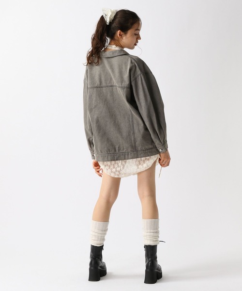 FOREVER 21(フォーエバー トゥエンティーワン)の「【2025SS】加工デニムGジャン(デニムジャケット・レディース・グレー/ブルー/ライトブルー/ネイビー・FREE)」の16枚目の写真