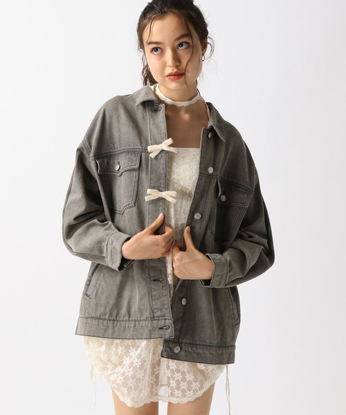 FOREVER 21(フォーエバー トゥエンティーワン)の「【2025SS】加工デニムGジャン(デニムジャケット・レディース・グレー/ブルー/ライトブルー/ネイビー・FREE)」の15枚目の写真