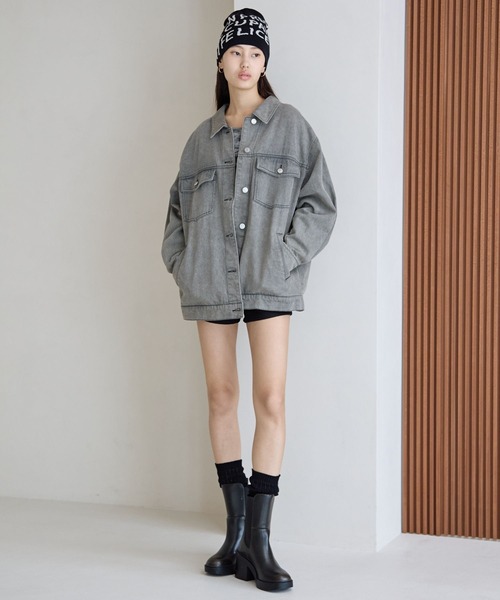 FOREVER 21(フォーエバー トゥエンティーワン)の「【2025SS】加工デニムGジャン(デニムジャケット・レディース・グレー/ブルー/ライトブルー/ネイビー・FREE)」の18枚目の写真