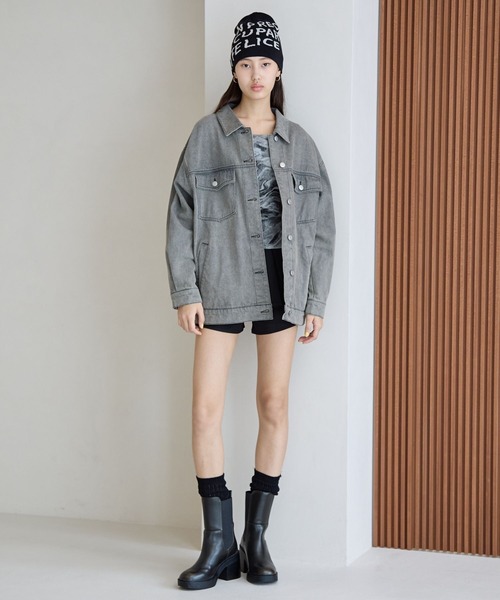 FOREVER 21(フォーエバー トゥエンティーワン)の「【2025SS】加工デニムGジャン(デニムジャケット・レディース・グレー/ブルー/ライトブルー/ネイビー・FREE)」の19枚目の写真