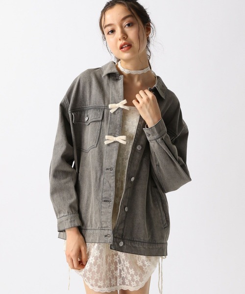 FOREVER 21(フォーエバー トゥエンティーワン)の「【2025SS】加工デニムGジャン(デニムジャケット・レディース・グレー/ブルー/ライトブルー/ネイビー・FREE)」の21枚目の写真