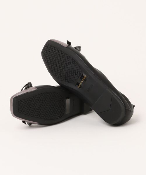 Noubel Voug Relax（ヌーベルヴォーグリラックス）の「スクエアトゥ リボン フラット レザーパンプス【2025新作】（パンプス・レディース・ブラック/アイボリー・24.5cm/24cm/23.5cm/23cm/22.5cm/25cm）」の6枚目の写真