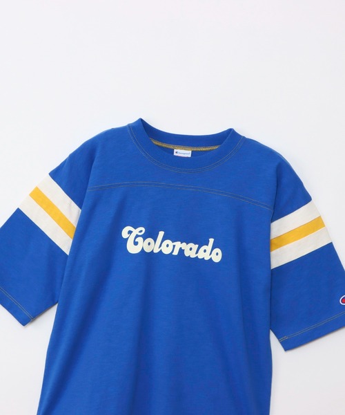 売れ筋商品|||イーブン アンド オド Tシャツ レディース トップス Print T-shirt - blue niko and（ニコアンド）の「シャーリングプリントTシャツ（T