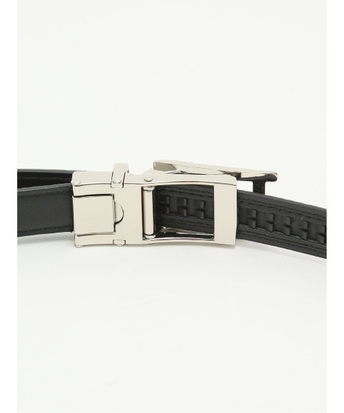 m.f.editorial（エムエフエディトリアル）の「【アジャストフリー】m.f.エディトリアル レディース Ｈバックル アーガイル柄 レザーベルト（ベルト・レディース・ブラック・FREE）」の3枚目の写真