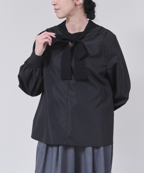 DOLLUPOOPS（ドールアップウップス）の「2WAYニット×ブラウストップス（シャツ/ブラウス・レディース・オフホワイト/ブラック/イエロー・38）」の3枚目の写真