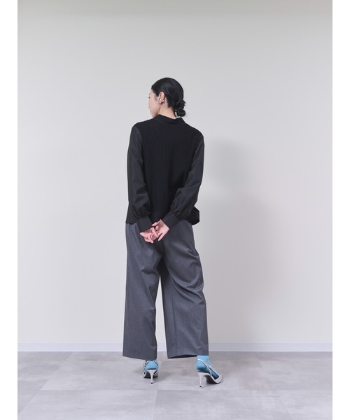 DOLLUPOOPS（ドールアップウップス）の「2WAYニット×ブラウストップス（シャツ/ブラウス・レディース・オフホワイト/ブラック/イエロー・38）」の6枚目の写真