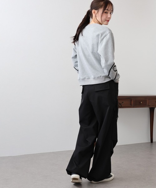 BLUEEAST（ブルーイースト）の「サイドリボンパラシュートパンツ（カーゴパンツ・レディース・ベージュ/ホワイト/チャコールグレー/ブラック・MEDIUM）」の19枚目の写真