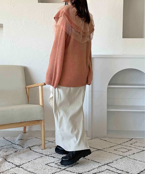 apres jour clair(アプレジュールクレア)の「【apres jour clair】フリルデザインニット【ZOZOTOWN限定アイテム】(ニット/セーター・レディース・イエロー系その他/ピンクベージュ/アイボリー/チャコールグレー・フリー/X-LARGE)」の12枚目の写真