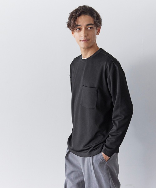 coca（coca）（コカ）の「変形ワッフルクルーネック長袖（スウェット・メンズ・ブラック/グレー・M/XL/L）」の4枚目の写真