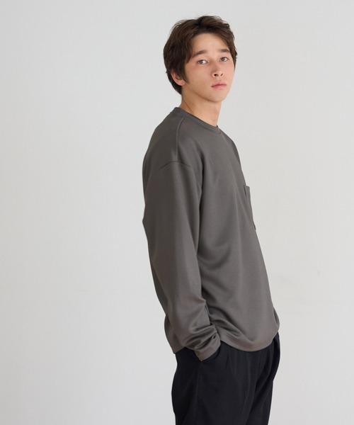 coca（coca）（コカ）の「変形ワッフルクルーネック長袖（スウェット・メンズ・ブラック/グレー・M/XL/L）」の9枚目の写真