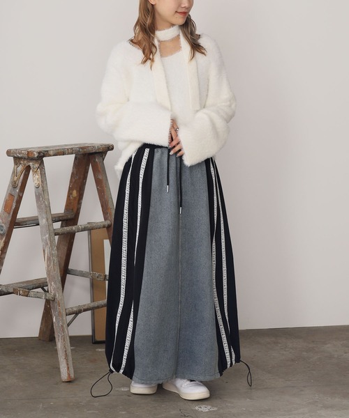 ROOPTOKYO(ループトウキョウ)の「シャギーチョーカーニットトップス 秋物 秋服 2026年秋冬(ニット/セーター・レディース・ホワイト/マスタード/パープル・FREE)」の10枚目の写真