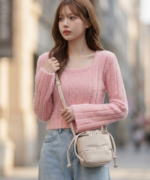 L LABEL（エルラベル）の「ドローコードバケットバッグ（ショルダーバッグ・レディース・ブラック/ホワイト/ベージュ・FREE）」の15枚目の写真