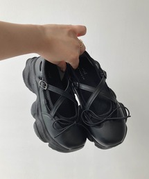 AS KNOW AS plus（アズノゥアズプラス）の「厚底 メッシュスニーカーサンダル / 厚底 フェイクスウェードスニーカー / 厚底 リボンスニーカー（スニーカー）」