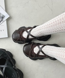 AS KNOW AS plus（アズノゥアズプラス）の「厚底 フェイクスウェードスニーカー / 厚底 リボンスニーカー（スニーカー）」