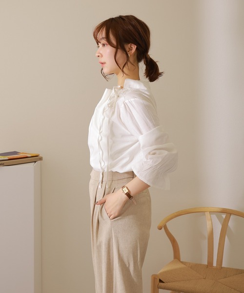 新品★Lig.リグドット　ribbon blouse リボンブラウス 残りわずか Ribbon Blouse - WHITE | seven dot - ライフ