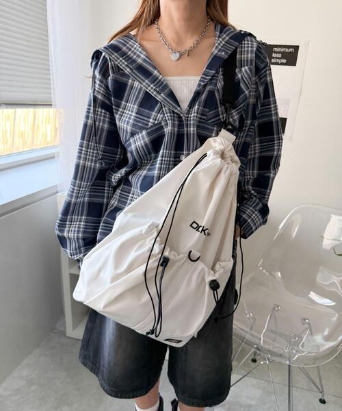 Dickies（ディッキーズ）の「∴WEGO/別注Dickies2wayナップサック（ショルダーバッグ・レディース・ホワイト/ライトグレー/ブラック・FREE）」の10枚目の写真