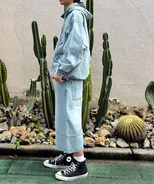 CIAOPANIC（チャオパニック）の「【ANTI WARP /アンチワープ】スーパーバギーショーツ（デニムパンツ・レディース・ブルー/サックスブルー/ミント/ブラウン・MEDIUM/LARGE）」の6枚目の写真