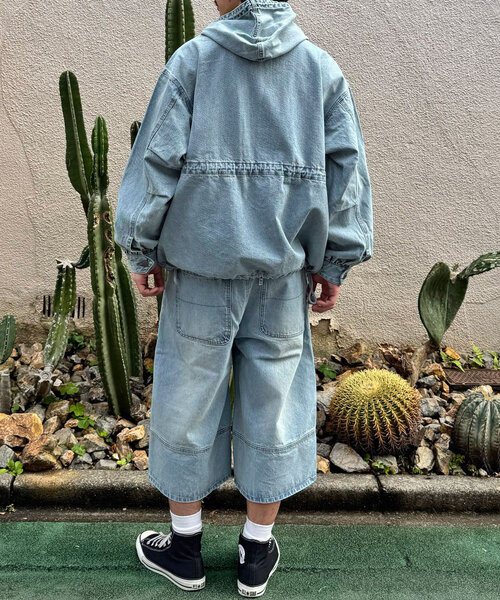 CIAOPANIC（チャオパニック）の「【ANTI WARP /アンチワープ】スーパーバギーショーツ（デニムパンツ・レディース・ブルー/サックスブルー/ミント/ブラウン・MEDIUM/LARGE）」の7枚目の写真