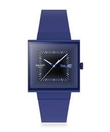 SWATCH（スウォッチ）の「SQUARELY BLACKLIGHT（アナログ腕時計・メンズ）」