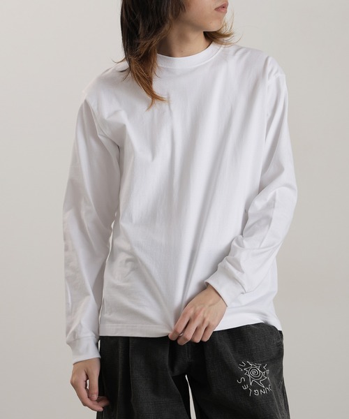 HANES(ヘインズ)の「Hanes/ヘインズ BEEFY L/S T-SHIRT Tシャツ(Tシャツ/カットソー・メンズ・ホワイト/ブラック/グレー/ネイビー・M/L/XL/S)」の1枚目の写真