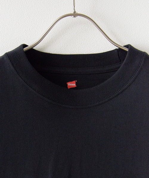 HANES(ヘインズ)の「Hanes/ヘインズ BEEFY L/S T-SHIRT Tシャツ(Tシャツ/カットソー・メンズ・ホワイト/ブラック/グレー/ネイビー・M/L/XL/S)」の5枚目の写真