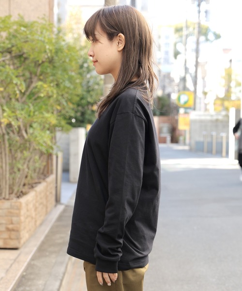 HANES(ヘインズ)の「Hanes/ヘインズ BEEFY L/S T-SHIRT Tシャツ(Tシャツ/カットソー・メンズ・ホワイト/ブラック/グレー/ネイビー・M/L/XL/S)」の15枚目の写真