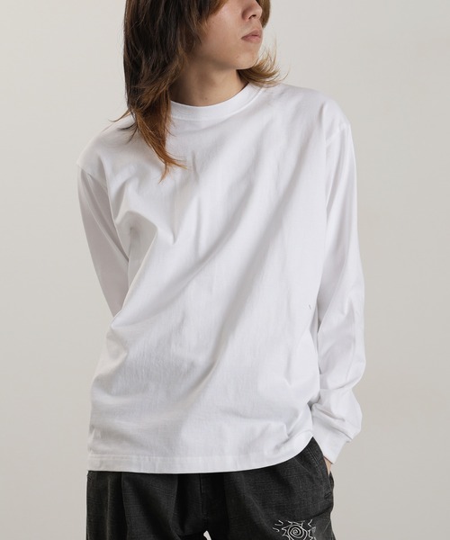 HANES(ヘインズ)の「Hanes/ヘインズ BEEFY L/S T-SHIRT Tシャツ(Tシャツ/カットソー・メンズ・ホワイト/ブラック/グレー/ネイビー・M/L/XL/S)」の8枚目の写真