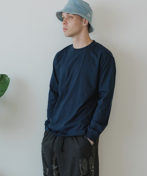 HANES(ヘインズ)の「Hanes/ヘインズ BEEFY L/S T-SHIRT Tシャツ(Tシャツ/カットソー・メンズ・ホワイト/ブラック/グレー/ネイビー・M/L/XL/S)」の18枚目の写真