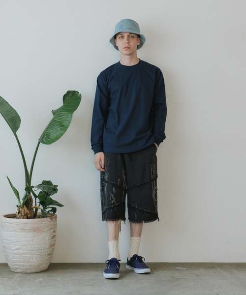 HANES(ヘインズ)の「Hanes/ヘインズ BEEFY L/S T-SHIRT Tシャツ(Tシャツ/カットソー・メンズ・ホワイト/ブラック/グレー/ネイビー・M/L/XL/S)」の19枚目の写真