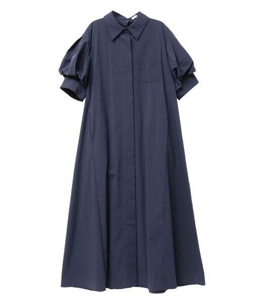 ELENDEEK（エレンディーク）の「オーバーフォルムシャツワンピース（シャツワンピース・レディース・ブルー/ネイビー/オフホワイト/ライトブルー・01/02）」の11枚目の写真