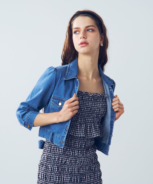 新品タグ付✨デイシー　DEICY デニムボレロジャケット　ショート丈　クロップド セール】デニムコンパクトジャケット（デニムジャケット