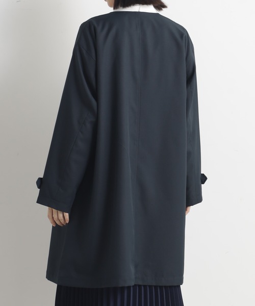 FOUND GOOD（ファウンドグッド）の「O/ハッスイノーカラーコート（ノーカラーコート・レディース・ネイビー/ベージュ・S/M/L）」の8枚目の写真