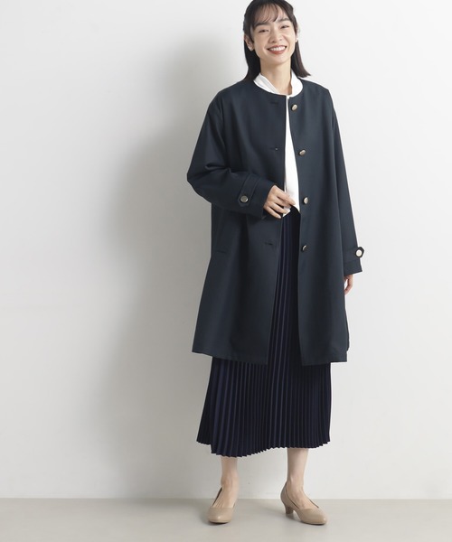 FOUND GOOD（ファウンドグッド）の「O/ハッスイノーカラーコート（ノーカラーコート・レディース・ネイビー/ベージュ・S/M/L）」の10枚目の写真