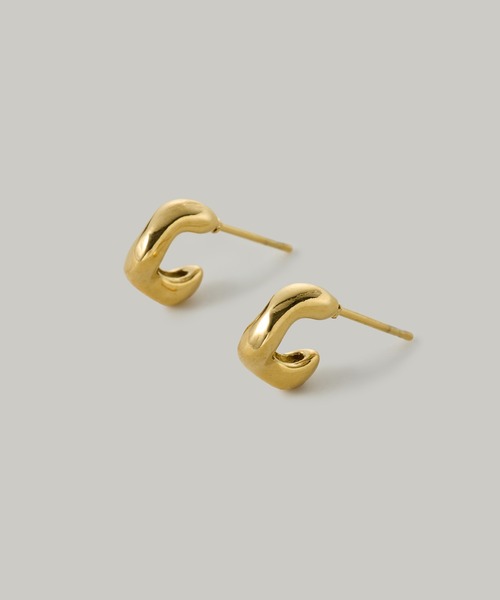 Jolie Toujours(ジョリトゥジュール)の「【汗や水に強い】〈ステンレス〉ニュアンスミニフープピアス(ピアス(両耳用)・レディース・ゴールド/シルバー・FREE)」の1枚目の写真