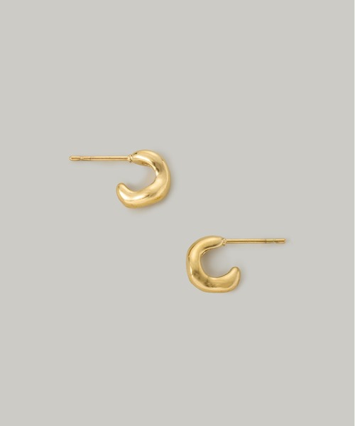 Jolie Toujours(ジョリトゥジュール)の「【汗や水に強い】〈ステンレス〉ニュアンスミニフープピアス(ピアス(両耳用)・レディース・ゴールド/シルバー・FREE)」の4枚目の写真
