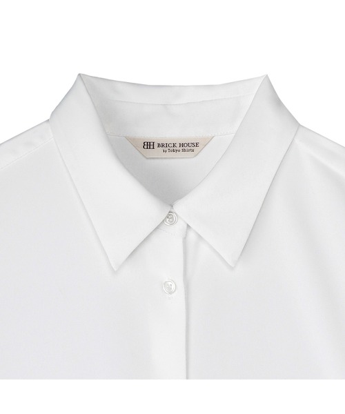 TOKYO SHIRTS(トウキョウシャツ)の「パウダーサテン シャツカラーレディース長袖ブラウス(シャツ/ブラウス・レディース・オフホワイト/ブルーグレー・M/L)」の15枚目の写真