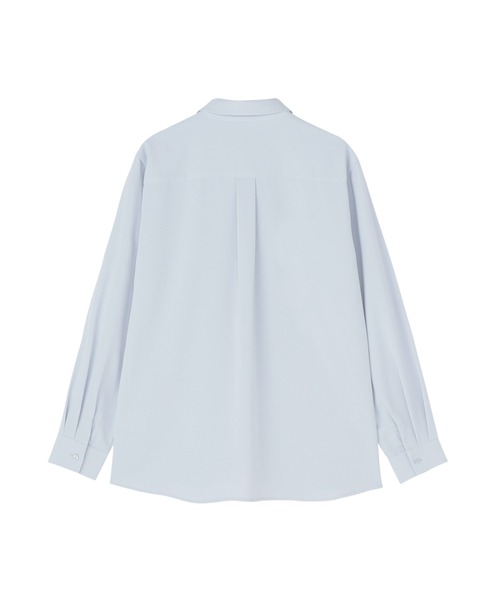 TOKYO SHIRTS(トウキョウシャツ)の「パウダーサテン シャツカラーレディース長袖ブラウス(シャツ/ブラウス・レディース・オフホワイト/ブルーグレー・M/L)」の7枚目の写真