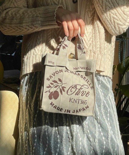 KNT365(ケイエヌティサンロクゴ)の「Co-Knitty Olive(ハンドバッグ・レディース・グリーン/ベージュ・FREE)」の3枚目の写真