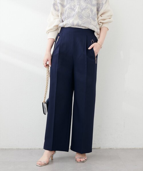 natural couture(ナチュラルクチュール)の「WZIPきれいめパンツ(その他パンツ・レディース・チャコールグレー/ネイビー/ベージュ・LARGE/MEDIUM)」の3枚目の写真