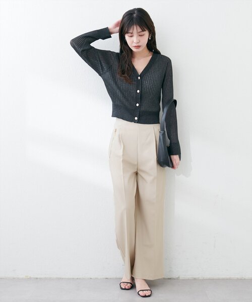 natural couture(ナチュラルクチュール)の「WZIPきれいめパンツ(その他パンツ・レディース・チャコールグレー/ネイビー/ベージュ・LARGE/MEDIUM)」の11枚目の写真