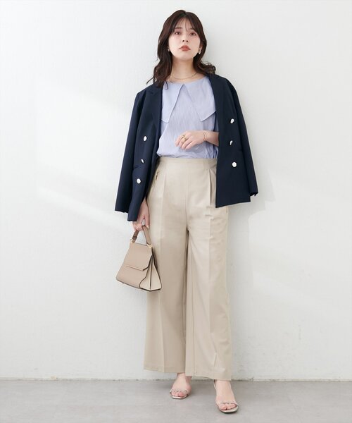natural couture(ナチュラルクチュール)の「WZIPきれいめパンツ(その他パンツ・レディース・チャコールグレー/ネイビー/ベージュ・LARGE/MEDIUM)」の14枚目の写真