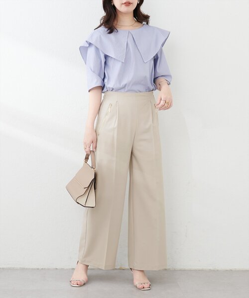 natural couture(ナチュラルクチュール)の「WZIPきれいめパンツ(その他パンツ・レディース・チャコールグレー/ネイビー/ベージュ・LARGE/MEDIUM)」の18枚目の写真