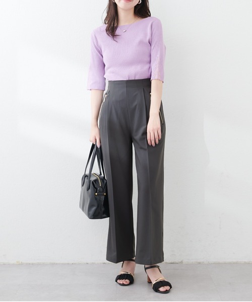 natural couture(ナチュラルクチュール)の「WZIPきれいめパンツ(その他パンツ・レディース・チャコールグレー/ネイビー/ベージュ・LARGE/MEDIUM)」の2枚目の写真