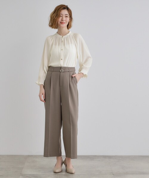 grove（グローブ）の「【デイリーから特別な日まで】華やかさを纏うヴィンテージサテンブラウス（シャツ/ブラウス・レディース・ライトブルー/オフホワイト/ホワイト系3/ブラック系/ピンク・02/03/01/04/05）」の8枚目の写真