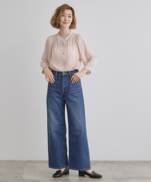 grove（グローブ）の「【デイリーから特別な日まで】華やかさを纏うヴィンテージサテンブラウス（シャツ/ブラウス・レディース・ライトブルー/オフホワイト/ホワイト系3/ブラック系/ピンク・02/03/01/04/05）」の13枚目の写真