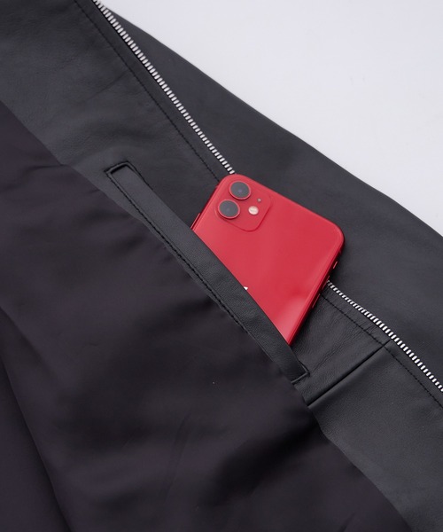 UNITED TOKYO（ユナイテッドトウキョウ）の「ラムレザーシングルジャケット（ブルゾン・メンズ・ブラック・1/2/4/3）」の19枚目の写真