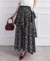 【低身長サイズ有】ランダムフリルロングスカート[着回し抜群 大人 カジュアル]